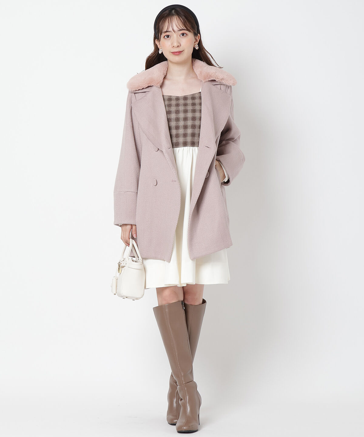 WILLSELECTION「ヘリンボーンファー付きコート」|その他|