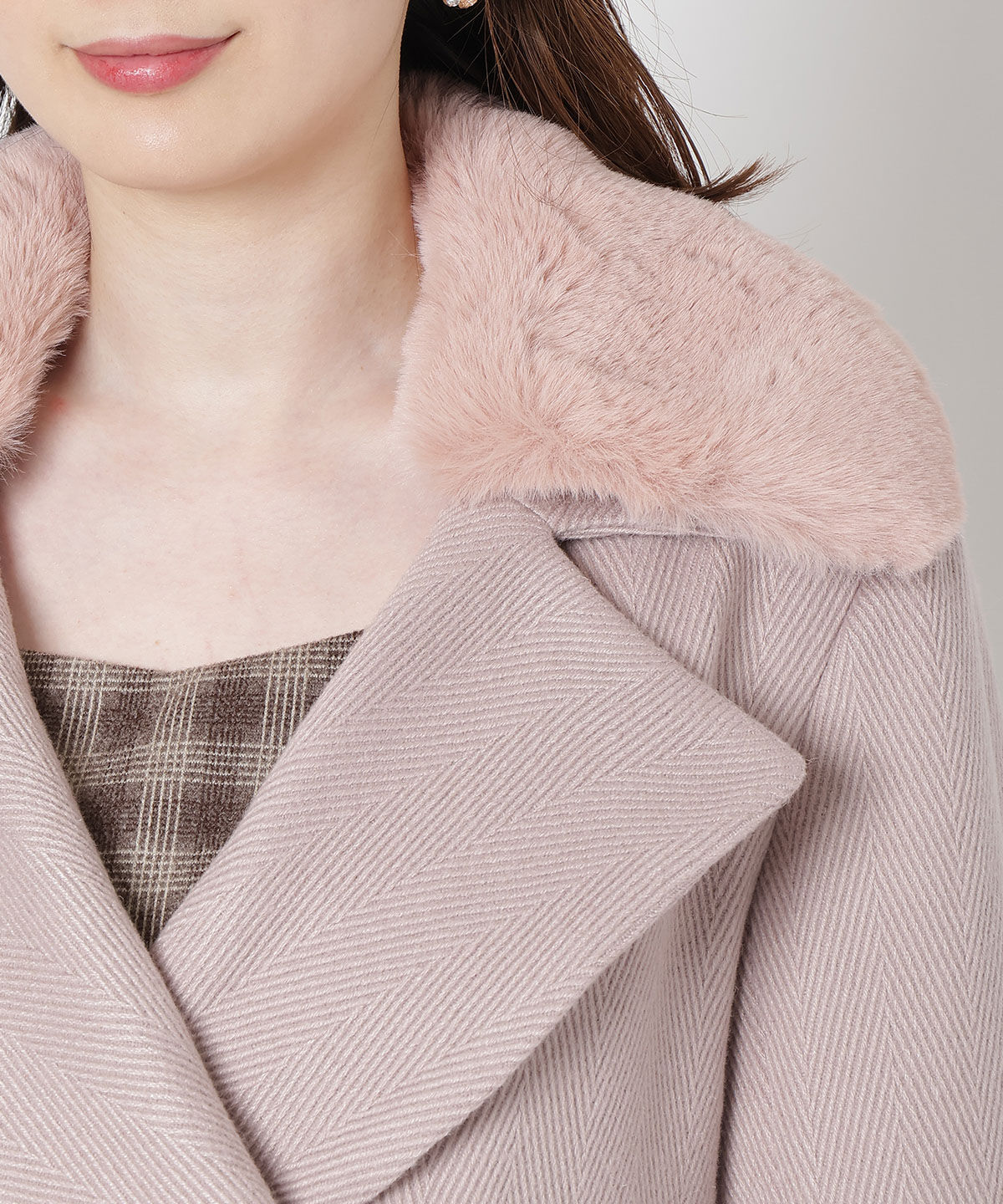 WILLSELECTION「ヘリンボーンファー付きコート」|その他|