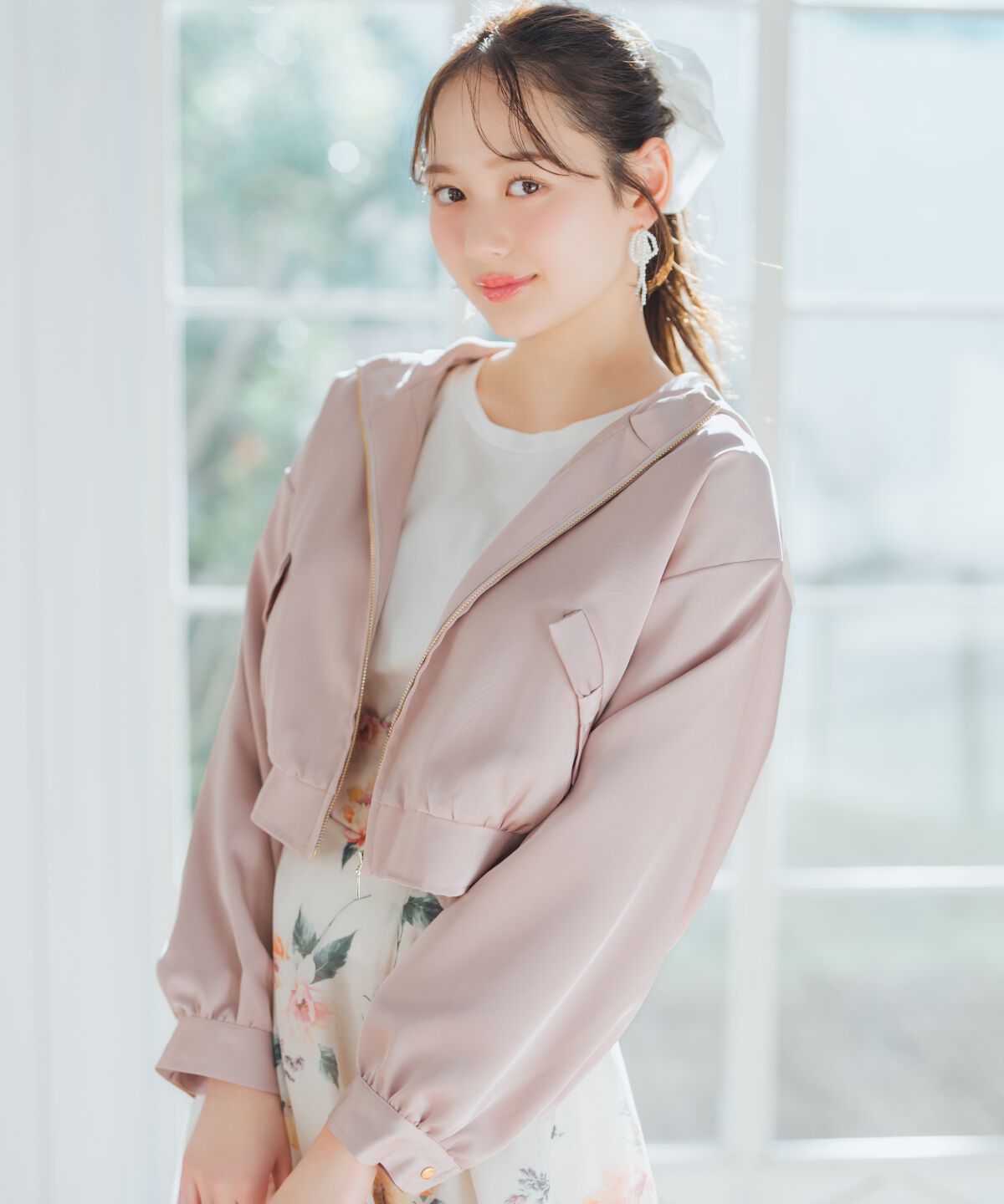 WILLSELECTION「リボンポケットブルゾン」|ブルゾン・スタジャン|ピンク