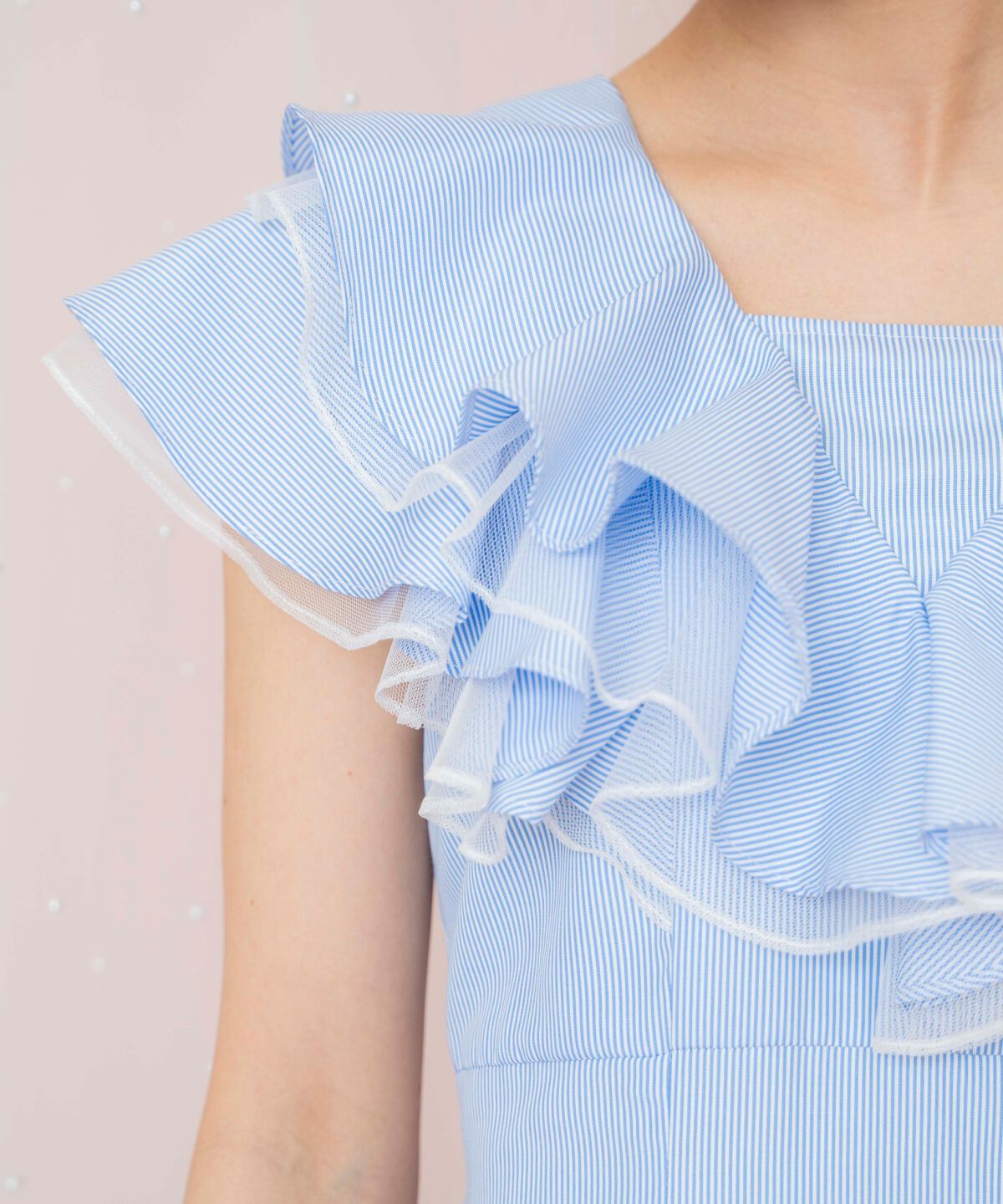 WILLSELECTION「チュールレイヤードフリルストライプワンピース」|ワンピース|