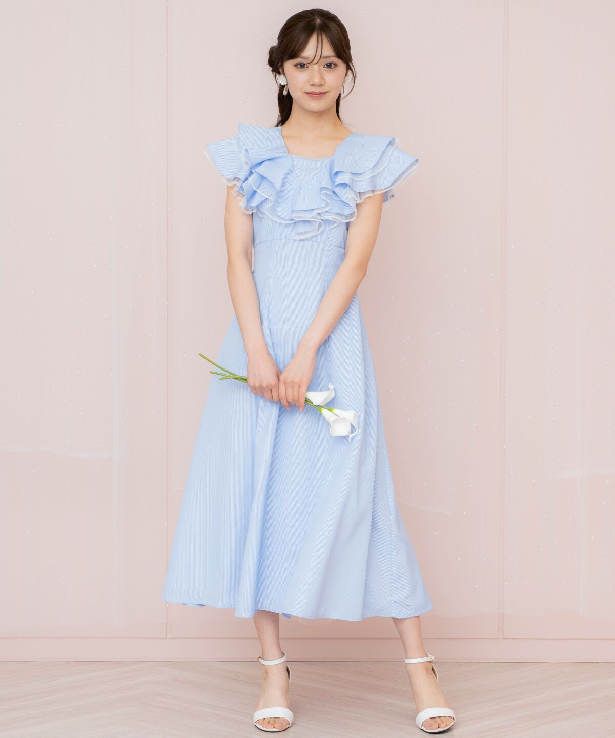 WILLSELECTION「チュールレイヤードフリルストライプワンピース」|ワンピース|