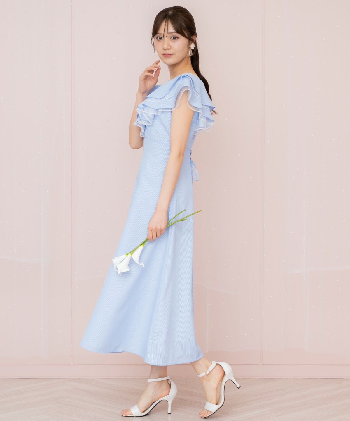 WILLSELECTION「チュールレイヤードフリルストライプワンピース」|ワンピース|