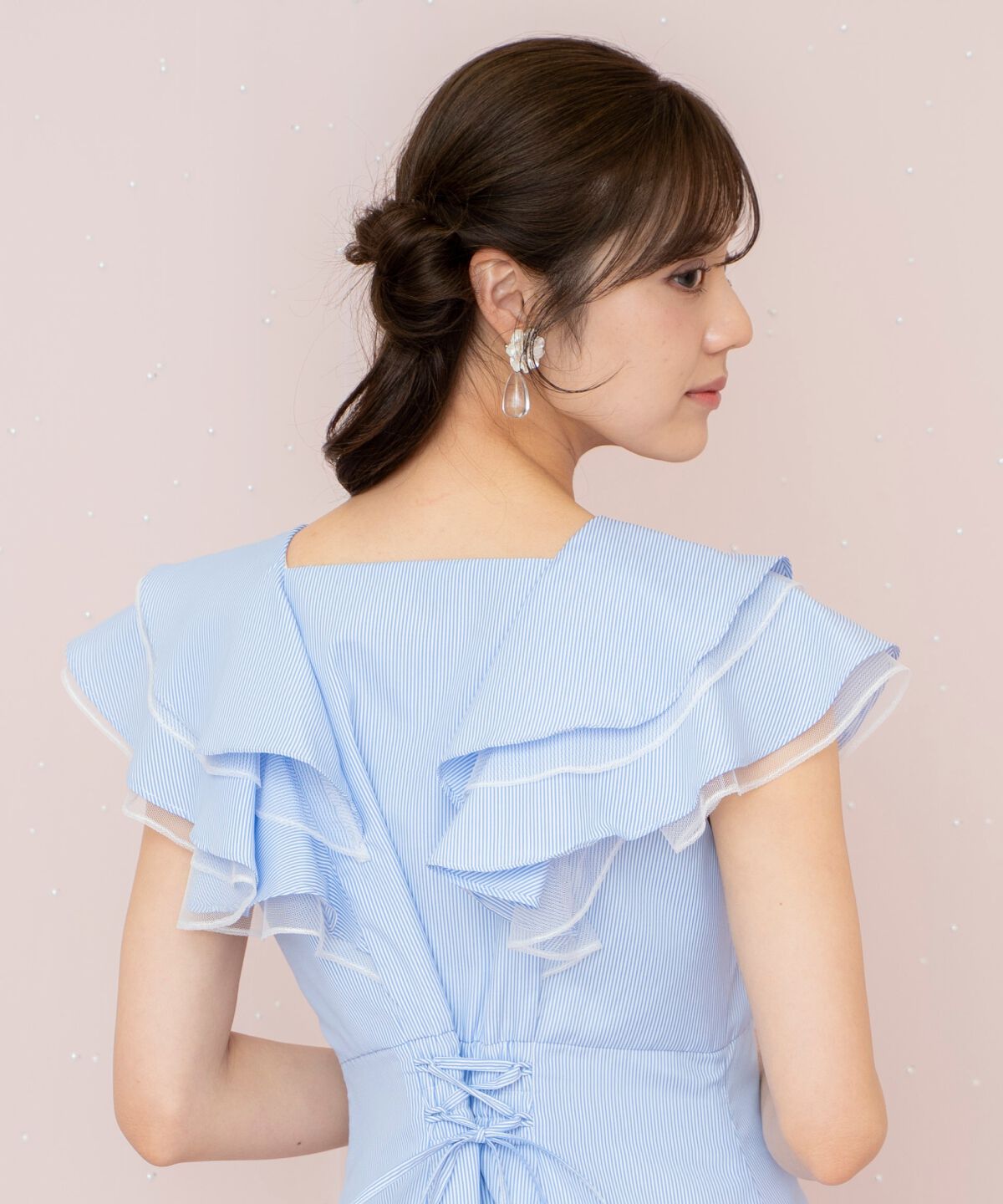 WILLSELECTION「チュールレイヤードフリルストライプワンピース」|ワンピース|