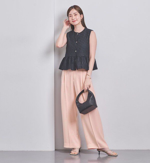 UNITED ARROWS「ポリエステル 2タック ワイドパンツ」|スラックス|