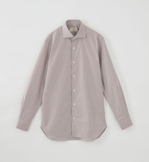 UNITED ARROWS「ブラウン キャンディストライプ ワイドカラー シャツ」|シャツ・ブラウス|