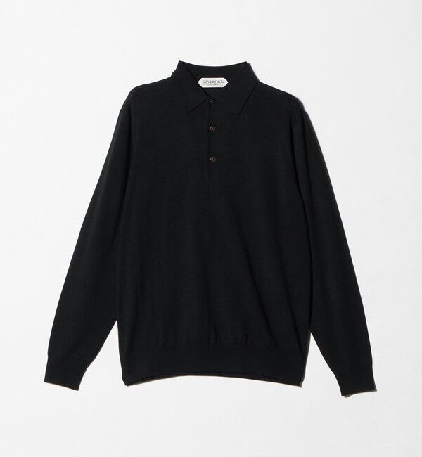 UNITED ARROWS「＜SOVEREIGN＞ハイゲージ ニットポロシャツ」|ニット・セーター|BLACK