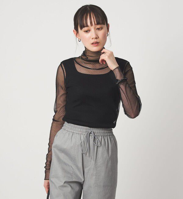 UNITED ARROWS green label relaxing「シアー ドット タートルネック カットソー」|Tシャツ・カットソー|