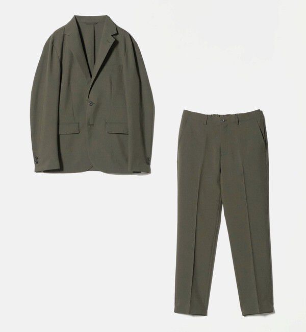 UNITED ARROWS green label relaxing「【WEB限定】JUST fit ドライポリエステル ナロー セットアップ -吸水速乾-」|テーラードジャケット|OLIVE