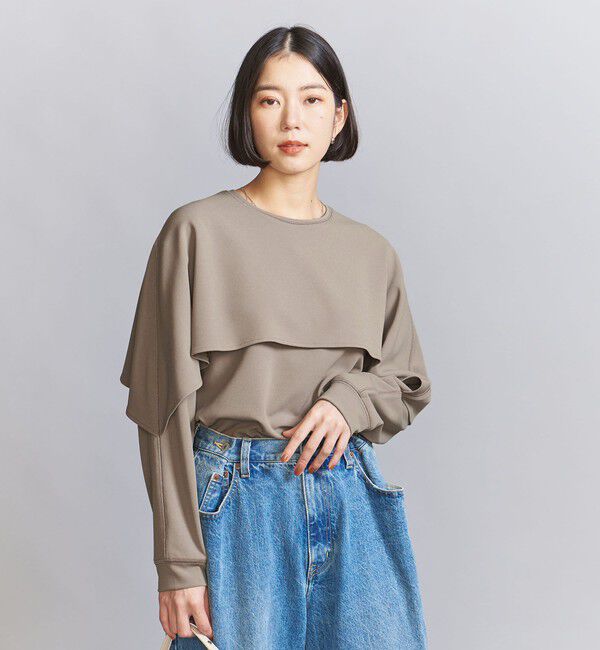 BEAUTY&YOUTH UNITED ARROWS「【WEB限定 Wardrobe DAILY MINIMAL】ケープフリル レイヤーカットソー」|Tシャツ・カットソー|MOCA