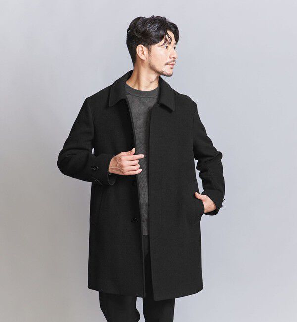 BEAUTY&YOUTH UNITED ARROWS「【WEB限定 WARDROBE SMART】PE メルトン バルカラーコート」|ステンカラーコート|