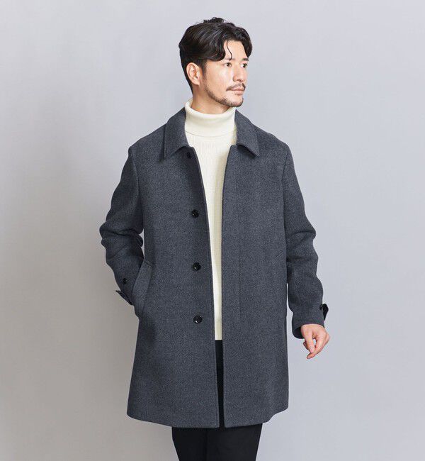 BEAUTY&YOUTH UNITED ARROWS「【WEB限定 WARDROBE SMART】PE メルトン バルカラーコート」|ステンカラーコート|