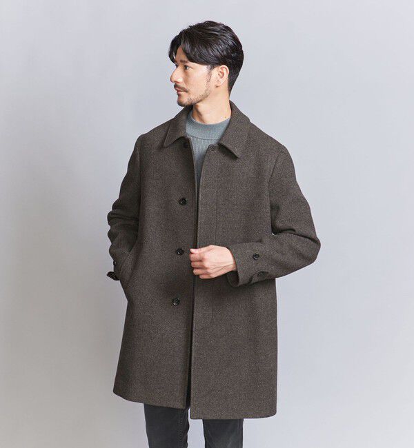 BEAUTY&YOUTH UNITED ARROWS「【WEB限定 WARDROBE SMART】PE メルトン バルカラーコート」|ステンカラーコート|