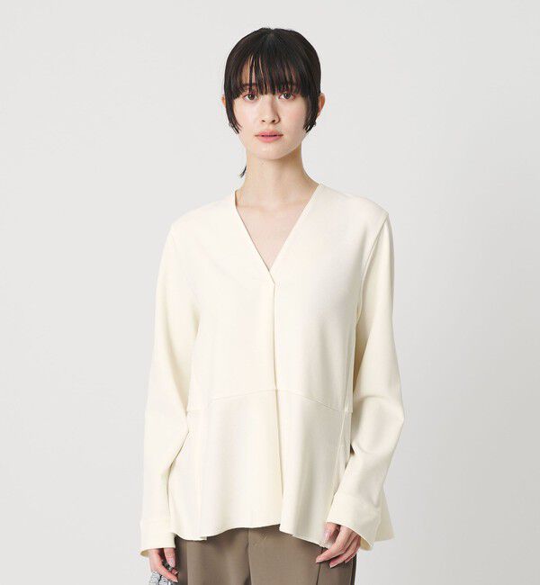 BEAUTY&YOUTH UNITED ARROWS「【WEB限定 Wardrobe DAILY MINIMAL】ペプラム Vネックプルオーバーカットソー」|Tシャツ・カットソー|