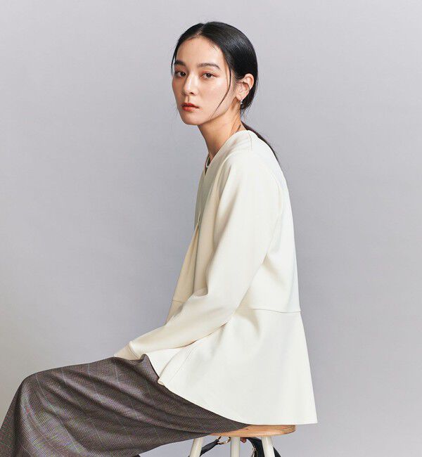 BEAUTY&YOUTH UNITED ARROWS「【WEB限定 Wardrobe DAILY MINIMAL】ペプラム Vネックプルオーバーカットソー」|Tシャツ・カットソー|