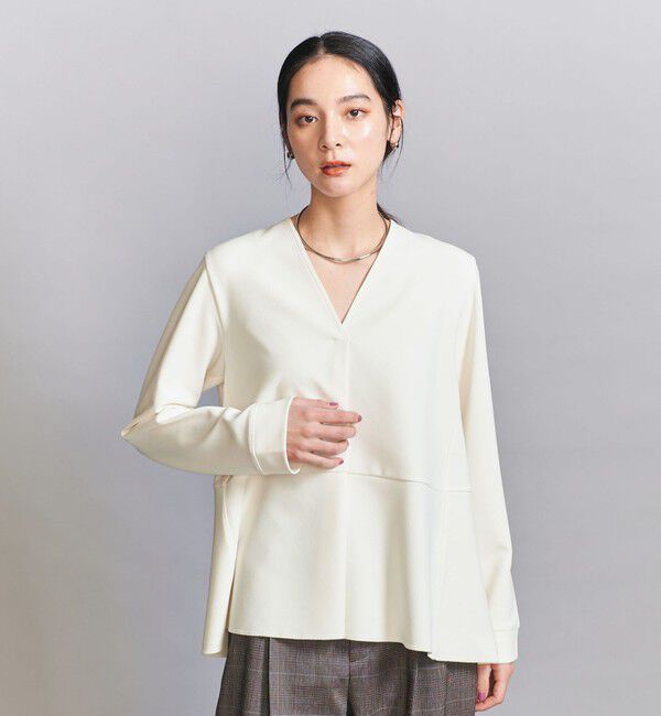 BEAUTY&YOUTH UNITED ARROWS「【WEB限定 Wardrobe DAILY MINIMAL】ペプラム Vネックプルオーバーカットソー」|Tシャツ・カットソー|