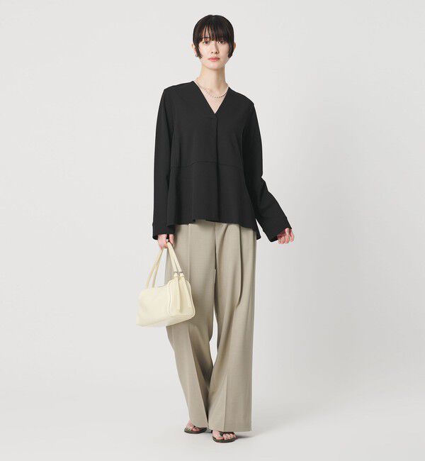 BEAUTY&YOUTH UNITED ARROWS「【WEB限定 Wardrobe DAILY MINIMAL】ペプラム Vネックプルオーバーカットソー」|Tシャツ・カットソー|