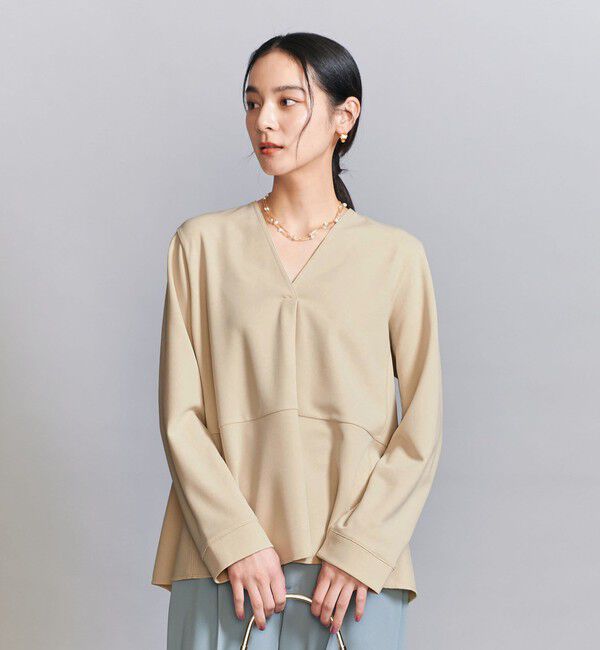 BEAUTY&YOUTH UNITED ARROWS「【WEB限定 Wardrobe DAILY MINIMAL】ペプラム Vネックプルオーバーカットソー」|Tシャツ・カットソー|
