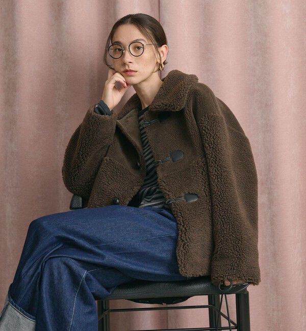 BEAUTY&YOUTH UNITED ARROWS「【WEB限定】ボア&times;フェイクムートン ループボタンジャケット 2WAY」|その他|DK.BROWN