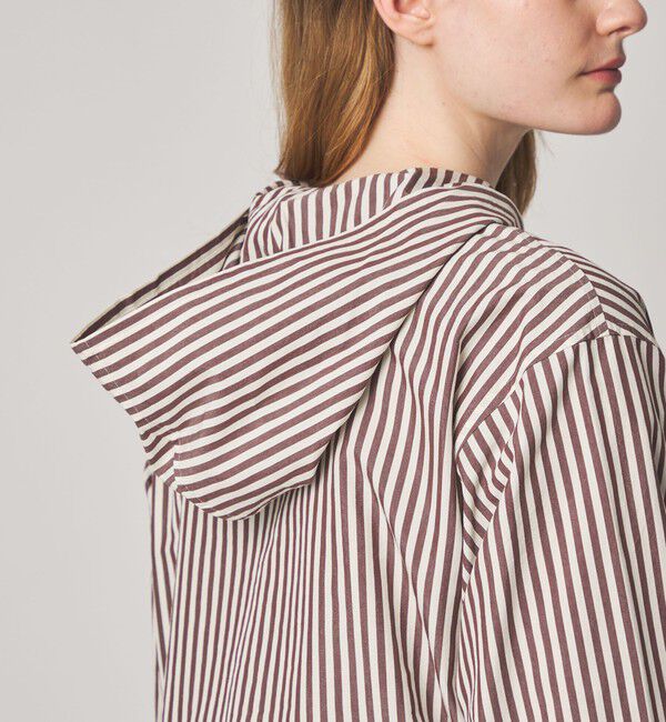 STEVEN ALAN「＜Steven Alan＞コットン キュプラ ストライプ フード シャツ」|シャツ・ブラウス|