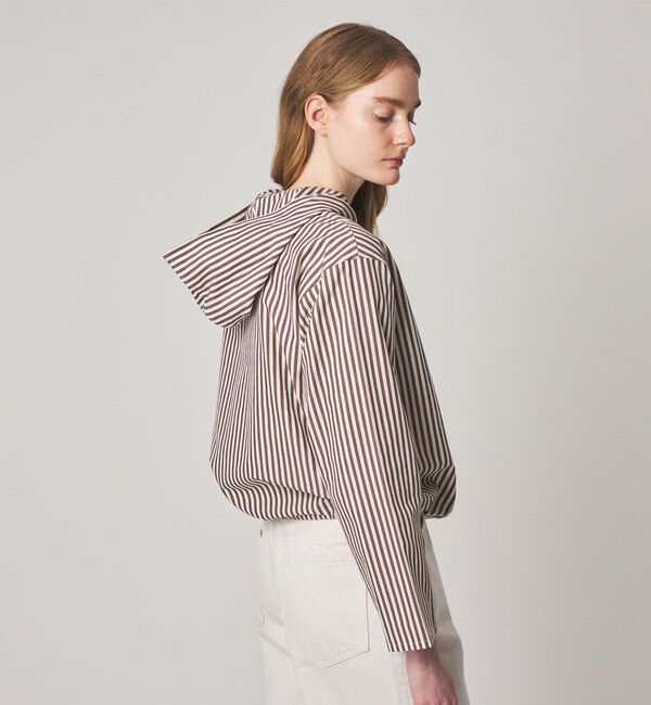 STEVEN ALAN「＜Steven Alan＞コットン キュプラ ストライプ フード シャツ」|シャツ・ブラウス|