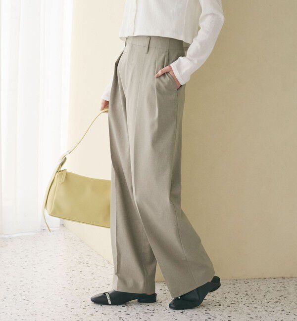 BEAUTY&YOUTH UNITED ARROWS「2タックテーパードパンツ 吸水速乾 防シワ UV」|スラックス|