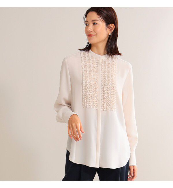 Demi-Luxe BEAMS 「ジョーゼット フリルブラウス＊」|シャツ・ブラウス|