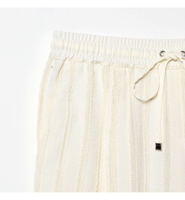 Ray BEAMS 「ストライプ ジャカード ワイド パンツ」|チノ|