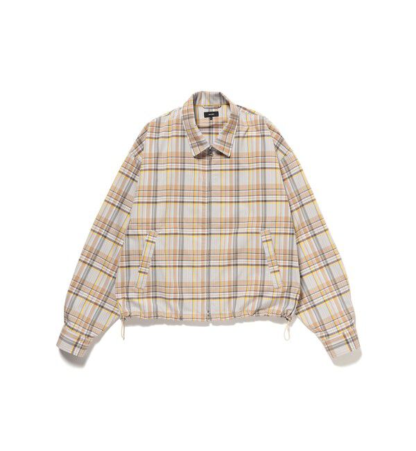 BEAMS「チェック ジップ ブルゾン」|ブルゾン・スタジャン|BEIGE