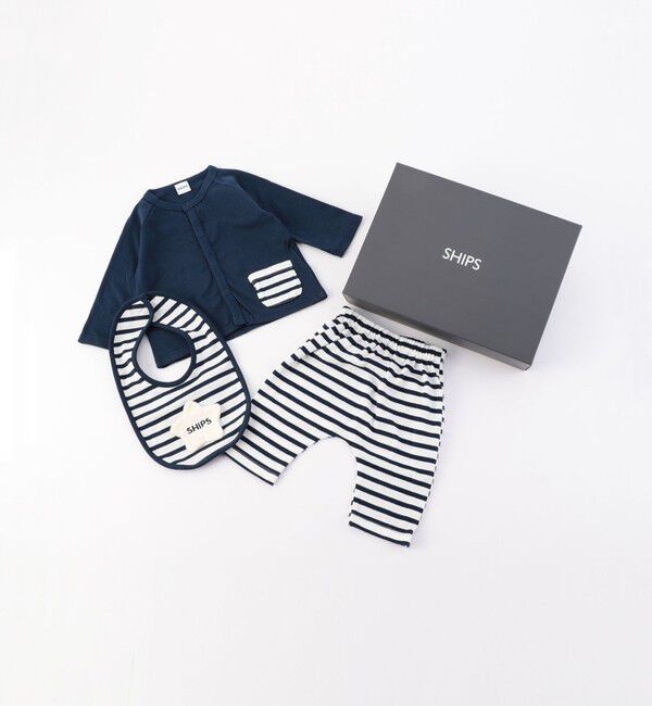 SHIPS KIDS「SHIPS KIDS:ロングスリーブ ギフトセット」|ギフトセット|ネイビー