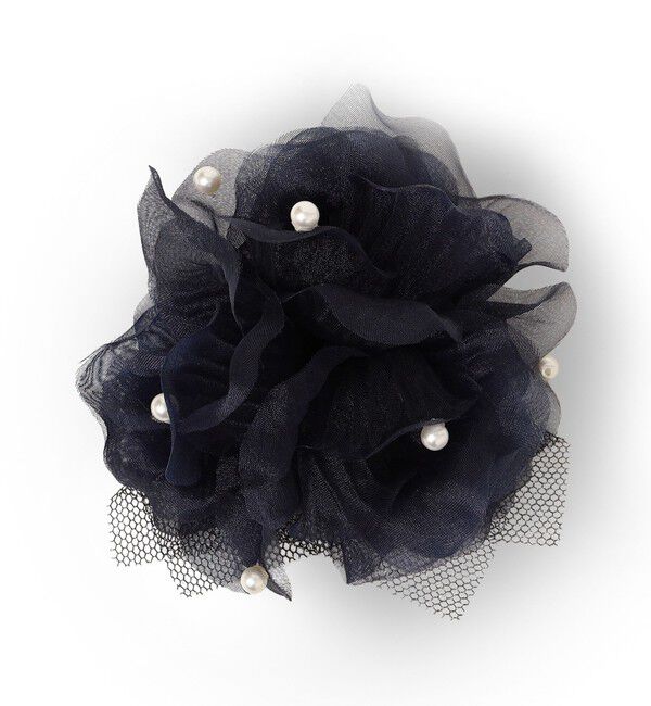 SHIPS for women「ベージュパールモチーフコサージュ◇」|ブローチ・コサージュ|ネイビー
