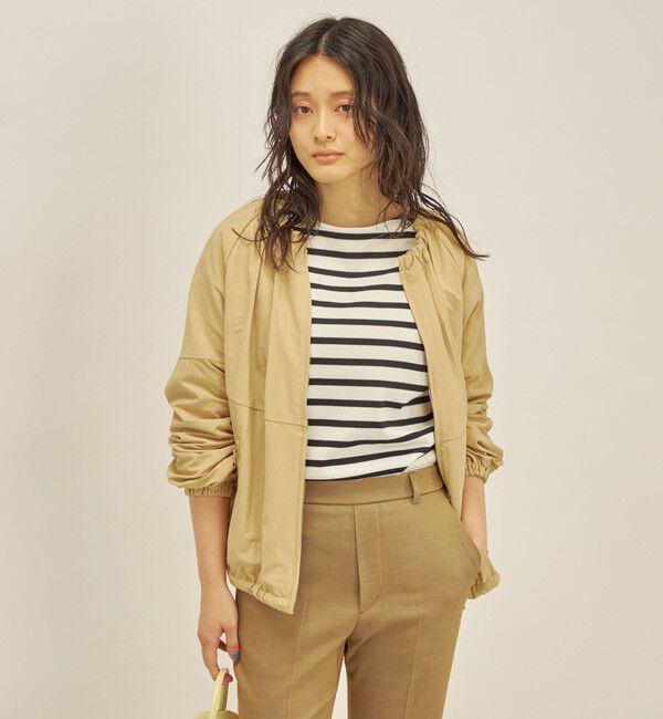 SHIPS for women「〈手洗い可能/撥水加工〉ナイロン ギャザー ショート ブルゾン ◇」|ブルゾン・スタジャン|