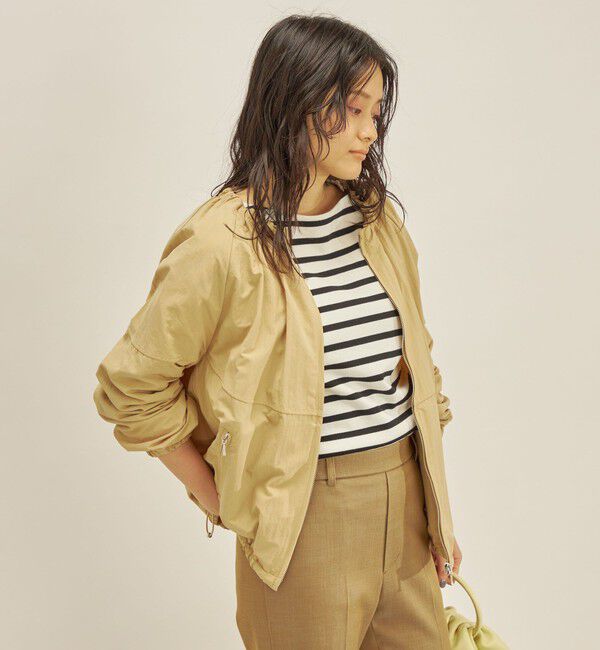 SHIPS for women「〈手洗い可能/撥水加工〉ナイロン ギャザー ショート ブルゾン ◇」|ブルゾン・スタジャン|