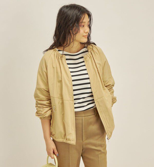 SHIPS for women「〈手洗い可能/撥水加工〉ナイロン ギャザー ショート ブルゾン ◇」|ブルゾン・スタジャン|