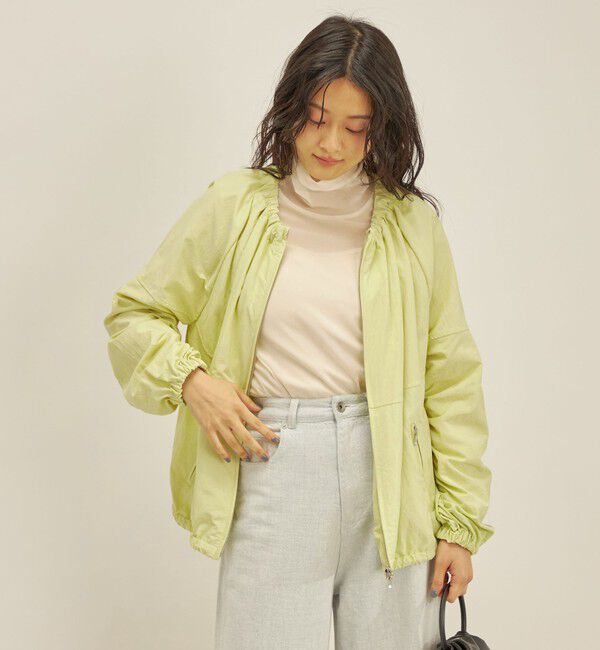 SHIPS for women「〈手洗い可能/撥水加工〉ナイロン ギャザー ショート ブルゾン ◇」|ブルゾン・スタジャン|