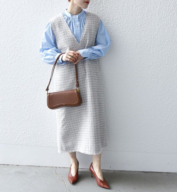 SHIPS any「SHIPS any: ツイード Aライン ジャンパースカート」|ワンピース|