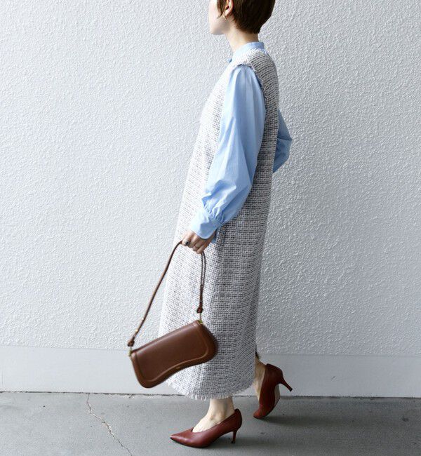 SHIPS any「SHIPS any: ツイード Aライン ジャンパースカート」|ワンピース|