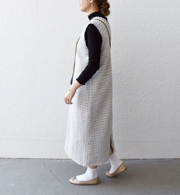 SHIPS any「SHIPS any: ツイード Aライン ジャンパースカート」|ワンピース|