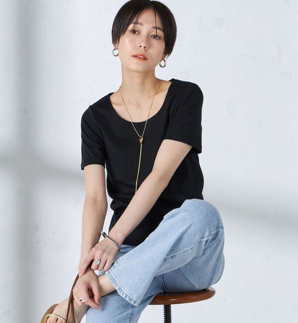 SHIPS for women「〈手洗い可能〉綿 SORONA クルーネック TEE◇」|Tシャツ・カットソー|