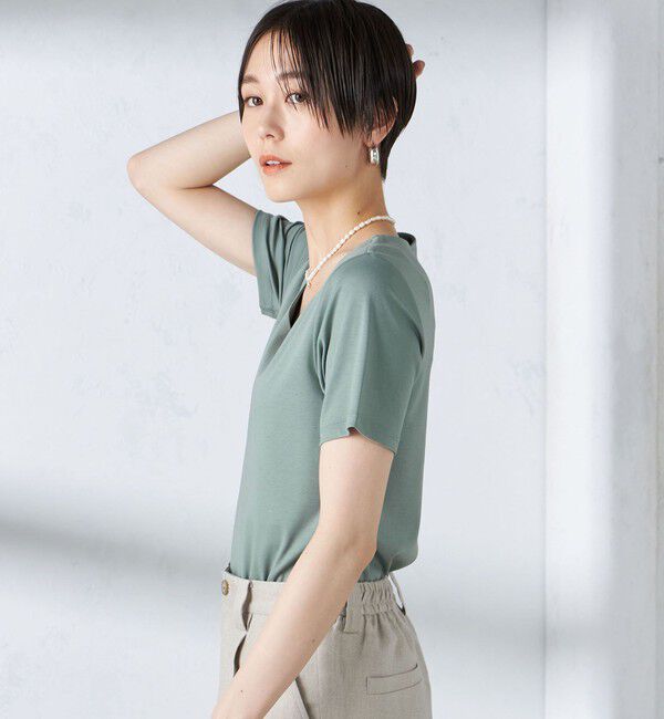 SHIPS for women「〈手洗い可能〉綿 SORONA クルーネック TEE◇」|Tシャツ・カットソー|