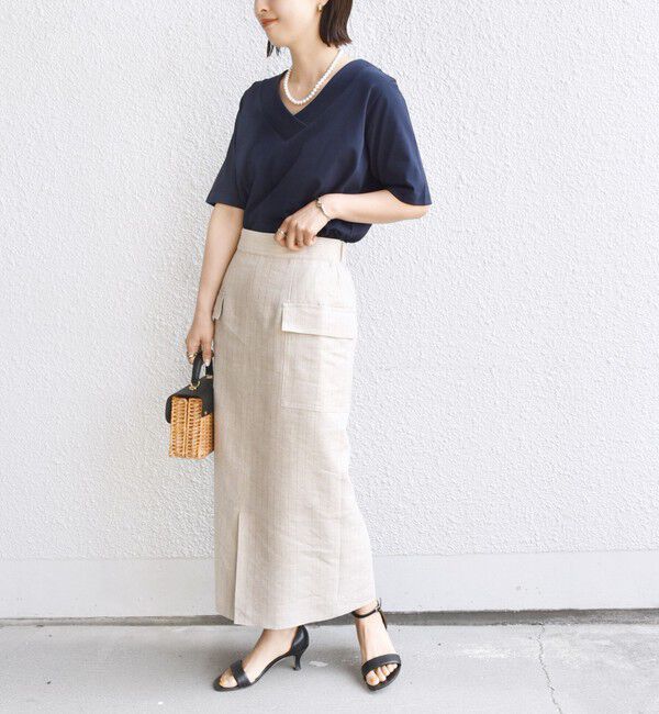 SHIPS for women「【WEB限定】〈ネックが選べる2サイズ展開〉オーガニックコットン バリエーションネック TEE」|Tシャツ・カットソー|