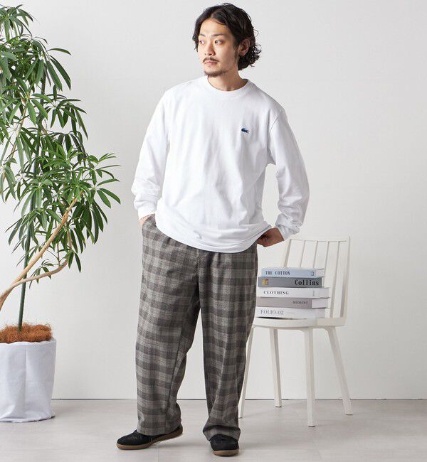 SHIPS any「【SHIPS any別注】LACOSTE: ワンポイント ピケ クルーネック Tシャツ (ロンT)◇」|Tシャツ・カットソー|