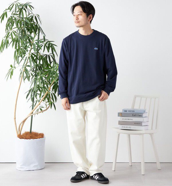 SHIPS any「【SHIPS any別注】LACOSTE: ワンポイント ピケ クルーネック Tシャツ (ロンT)◇」|Tシャツ・カットソー|