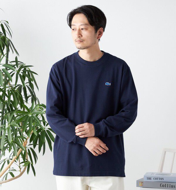 SHIPS any「【SHIPS any別注】LACOSTE: ワンポイント ピケ クルーネック Tシャツ (ロンT)◇」|Tシャツ・カットソー|