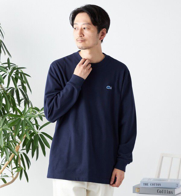 SHIPS any「【SHIPS any別注】LACOSTE: ワンポイント ピケ クルーネック Tシャツ (ロンT)◇」|Tシャツ・カットソー|