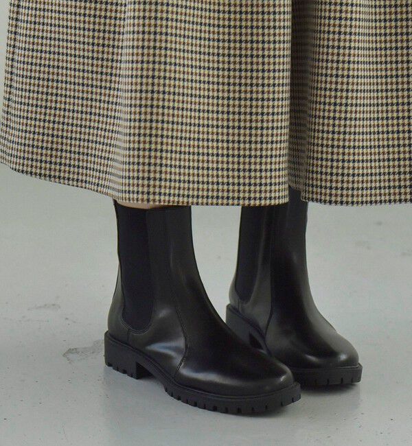 quaranciel「quaranciel: トラック ソール サイドゴア ブーツ」|ショートブーツ|ブラック