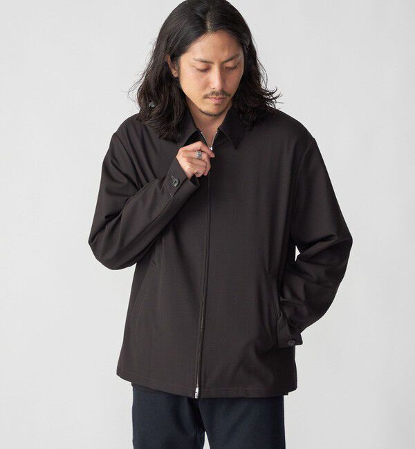 SHIPS「SHIPS: 〈セットアップ対応〉スーパー140 リラックス ジップアップ ブルゾン」|ブルゾン・スタジャン|