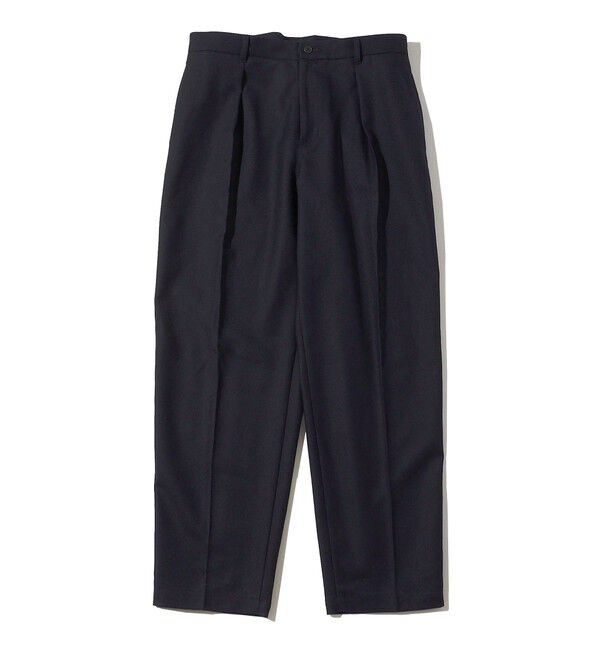 SHIPS「Southwick Gate Label: ウール 1プリーツ パンツ」|チノ|ネイビー