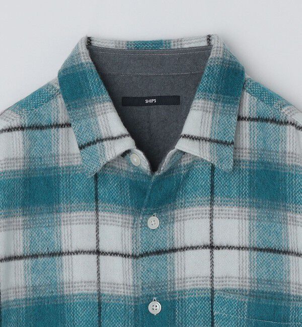 SHIPS「SHIPS :イタリーヤーン チェック シャギー シャツ アウター」|シャツ・ブラウス|