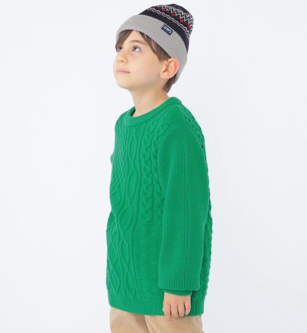 SHIPS KIDS「SHIPS KIDS:100～130cm /〈手洗い可能〉ケーブル ニット」|ニット・セーター|