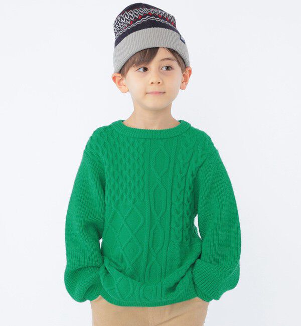 SHIPS KIDS「SHIPS KIDS:100～130cm /〈手洗い可能〉ケーブル ニット」|ニット・セーター|